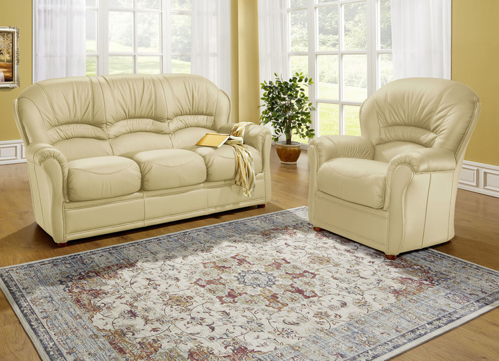 Sessel - Polstermöbel mit Bezug aus echtem Leder, in Farbe TAUPE, in Ausführung Ledersessel Ansicht 4