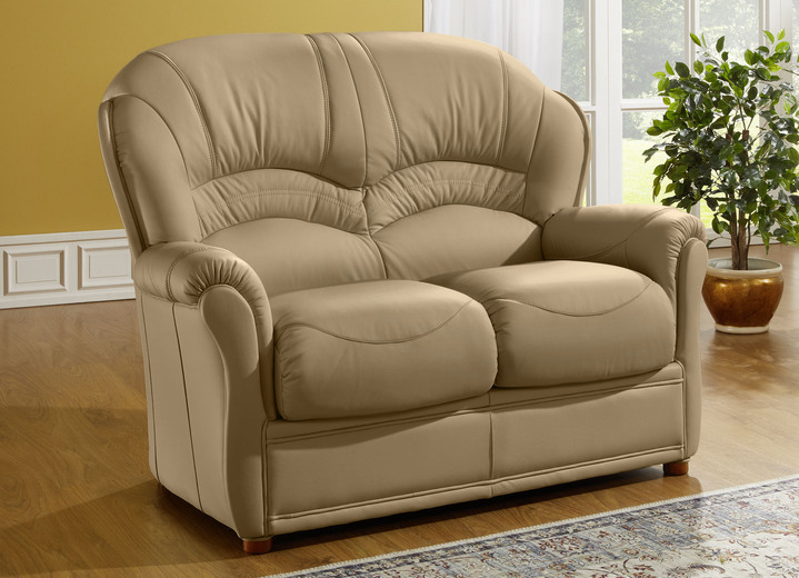 Sessel - Polstermöbel mit Bezug aus echtem Leder, in Farbe TAUPE, in Ausführung Ledersessel Ansicht 2