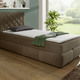 Boxspringbetten - Boxspringbett mit Bettkasten und Topper, in Farbe GRAU