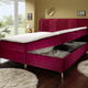 Boxspringbetten - Boxspringbett mit Bettkasten und Topper – Farbe ROT – Ansicht 2 Boxspringbetten - Boxspringbett mit Bettkasten und Topper, in Farbe ROT – Farbe ROT – Ansicht 2