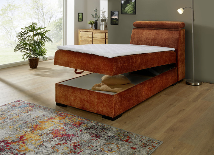 Boxspringbetten - Boxspringbett auf hochwertigem Echtholzgestell, in Farbe CREME Ansicht 5