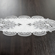 Heimtextilien - Tisch- und Raumdekoration aus echter Plauener Spitze, in Größe 100 (Deckchen rund – Vollspitze, ø 20 cm) bis 195 (Läufer oval mit Stoffeinsatz, 45/ 80 cm), in Farbe WEISS – Farbe WEISS – Ansicht 4