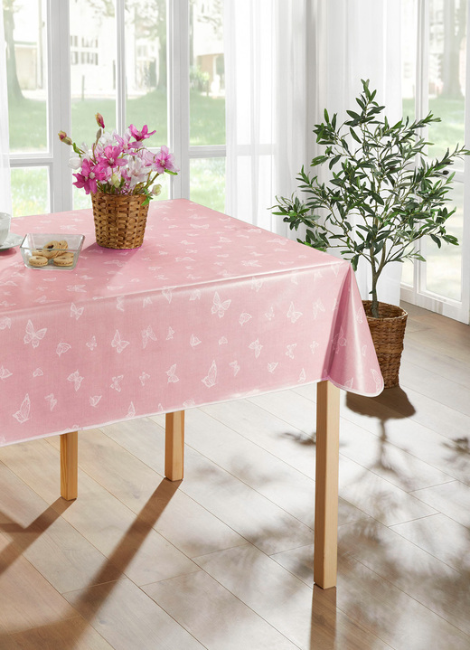 Gartentischdecken - Abwaschbare Wachstuch-Tischdecke, in Größe 108 (Tischdecke, 80/ 80 cm) bis 190 (Tischdecke oval, 140/190 cm), in Farbe ROSÉ Ansicht 2