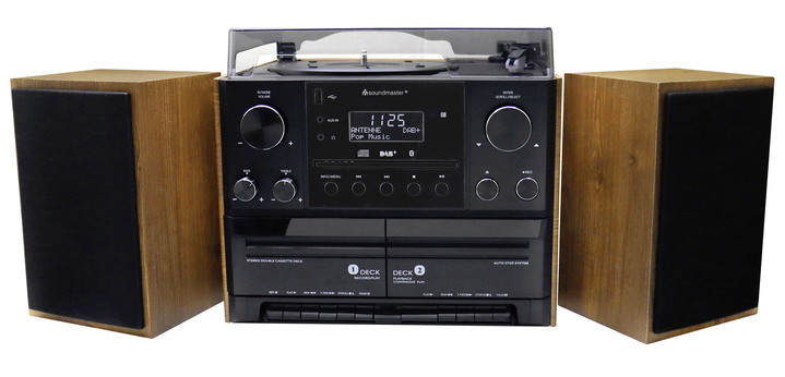 Nostalgiegeräte - Nostalgie-Stereoanlage mit Fernbedienung, in Farbe SCHWARZ Ansicht 5