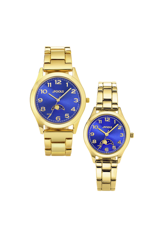 Partneruhren - Quartz-Partneruhr von Pools mit Mondphasen, in Farbe , in Ausführung Herrenuhr Ansicht 4