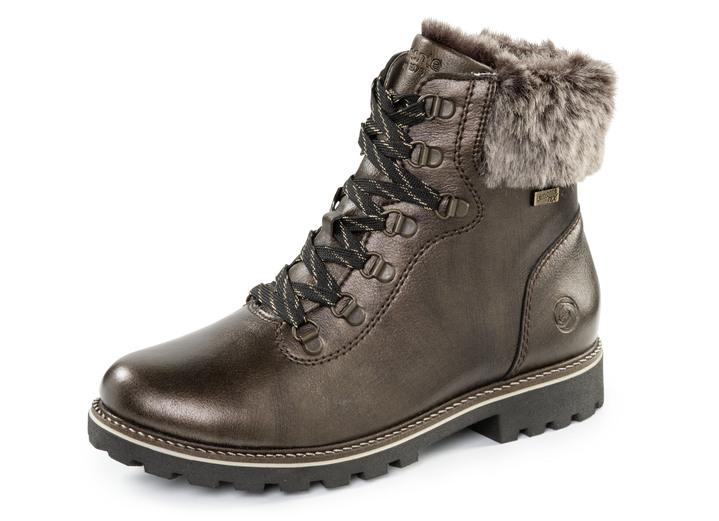 Stiefel & Stiefeletten - Remonte Schnür-Stiefelette mit Plüschkragen, in Größe 036 bis 042, in Farbe SCHWARZ Ansicht 6