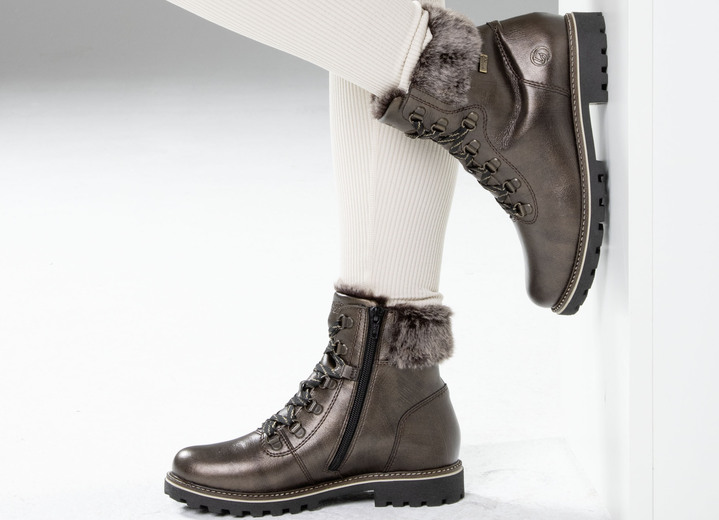 Stiefel & Stiefeletten - Remonte Schnür-Stiefelette mit Plüschkragen, in Größe 036 bis 042, in Farbe SCHWARZ Ansicht 9