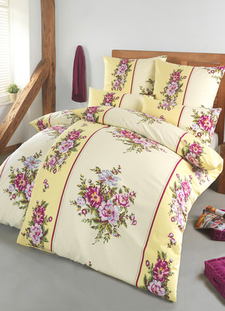 Bettwäschegarnituren - Bettwäsche-Garnitur in Flausch-Biber-Qualität, in Größe 111 (40/80 cm + 135/200 cm) bis 115 (80/80 cm + 155/220 cm), in Farbe NATUR