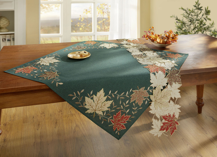 Heimtextilien - Herbstliche Tisch- und Raumdekoration mit aufwendigen Applikationen, in Größe 101 (Läufer, 35/ 70 cm) bis 404 (Kissenbezug, 40/ 40 cm), in Farbe ECRU Ansicht 4