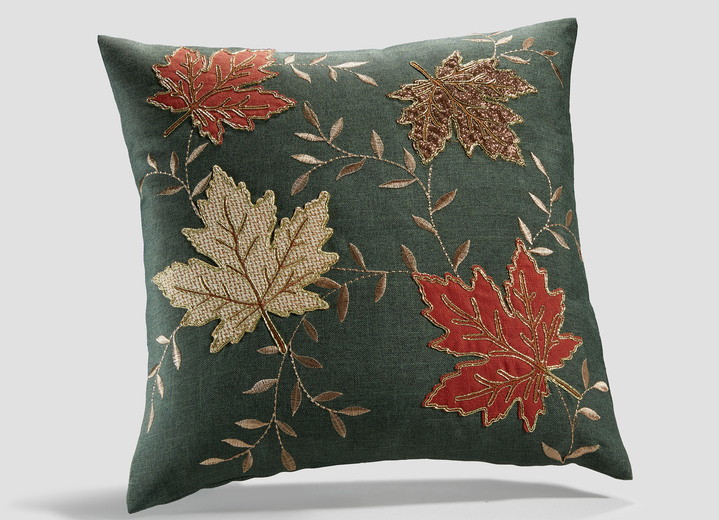 Heimtextilien - Herbstliche Tisch- und Raumdekoration mit aufwendigen Applikationen, in Größe 101 (Läufer, 35/ 70 cm) bis 404 (Kissenbezug, 40/ 40 cm), in Farbe ECRU Ansicht 6