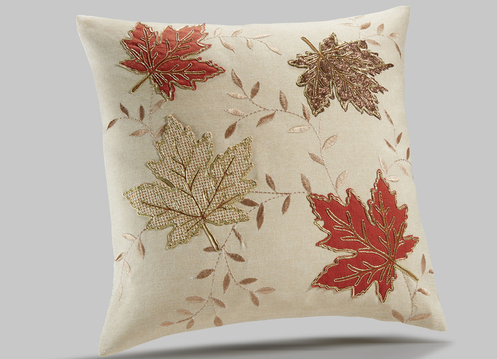 Heimtextilien - Herbstliche Tisch- und Raumdekoration mit aufwendigen Applikationen, in Größe 101 (Läufer, 35/ 70 cm) bis 404 (Kissenbezug, 40/ 40 cm), in Farbe ECRU Ansicht 5