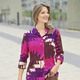 3/4-Arm - Bluse mit farbbrillantem Druck, in Größe 036 bis 052, in Farbe FUCHSIA-LILA-SAND-BUNT – Farbe FUCHSIA-LILA-SAND-BUNT – Ansicht 2