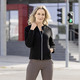 Langarm - Blusenjacke mit Stehkragen – Farbe SCHWARZ – Ansicht 1 Langarm - Blusenjacke mit Stehkragen, in Größe 034 bis 050, in Farbe SCHWARZ – Farbe SCHWARZ – Ansicht 1