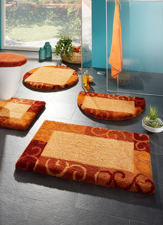 Badgarnituren - Badgarnitur in Supersoft-Qualität, in Größe 100 (Vorleger halbrund, 50/ 80 cm) bis 112 (WC-Deckelbezug, 47/ 50 cm), in Farbe TERRA – Farbe TERRA – Ansicht 