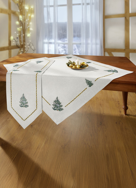 Heimtextilien - Tisch- und Raumdekoration mit Glitzergarn, in Größe 135 (2 Platzsets, 30/ 45 cm) bis 404 (Kissenbezug, 40/ 40 cm), in Farbe ROT Ansicht 7