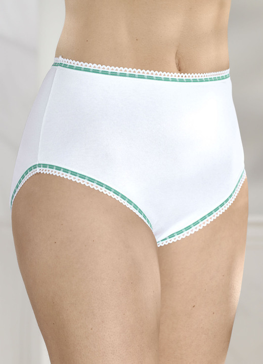 Slips - Siebenerpack Slips mit Kontrastabschlüssen Ansicht 7 Slips - Siebenerpack Slips mit Kontrastabschlüssen, in Größe 038 bis 060, in Farbe WEISS Ansicht 7