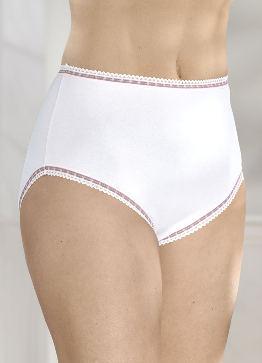 Slips - Siebenerpack Slips mit Kontrastabschlüssen, in Größe 038 bis 060, in Farbe WEISS Ansicht 5