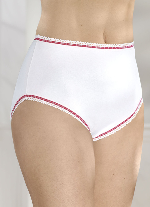 Slips - Siebenerpack Slips mit Kontrastabschlüssen, in Größe 038 bis 060, in Farbe WEISS Ansicht 4