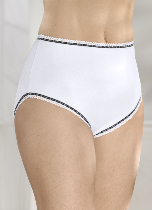 Slips - Siebenerpack Slips mit Kontrastabschlüssen, in Größe 038 bis 060, in Farbe WEISS Ansicht 3