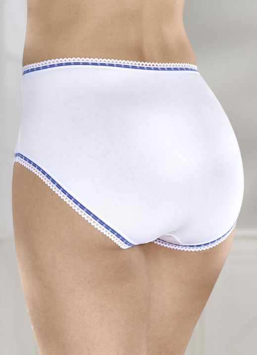 Slips - Siebenerpack Slips mit Kontrastabschlüssen, in Größe 038 bis 060, in Farbe WEISS Ansicht 1