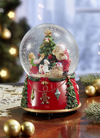 Handgefertigte Spieluhr Schneekugel