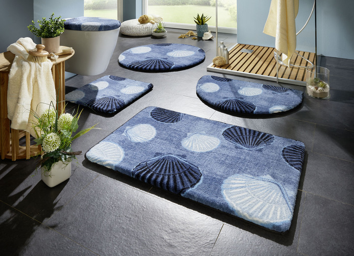 Badgarnituren - Badvorleger mit rutschhemmender Rückseite, in Größe 100 (Vorleger halbrund, 50/ 80 cm) bis 112 (Motiv-WC-Deckelbezug mit Kordel, 47/ 50 cm), in Farbe GOLD Ansicht 4