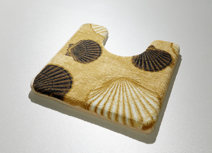 Badgarnituren - Badvorleger mit rutschhemmender Rückseite, in Größe 100 (Vorleger halbrund, 50/ 80 cm) bis 112 (Motiv-WC-Deckelbezug mit Kordel, 47/ 50 cm), in Farbe GOLD Ansicht 3