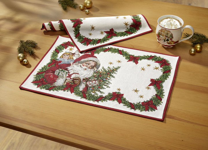 Heimtextilien - Gobelin-Tischserie aus dem Hause Villeroy & Boch, in Farbe CREME-ROT, in Ausführung Platz-Set Ansicht 1