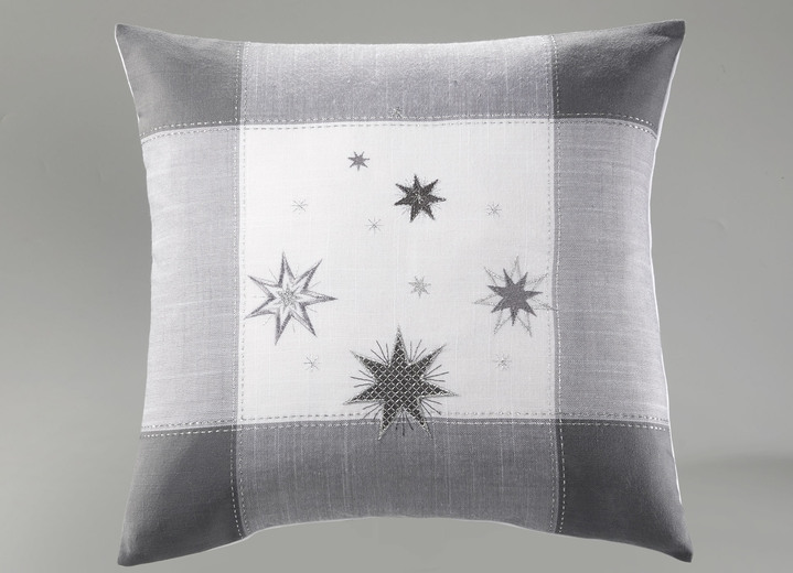 Tischdecken - Tisch- und Raumdekoration mit Sternendessin, in Größe 101 (Deckchen, 35/ 50 cm) bis 404 (Kissenbezug, 40/ 40 cm), in Farbe SEKT-GOLD Ansicht 5