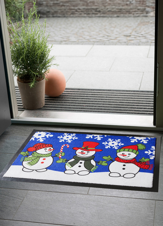 Fußmatten - Fußmatte mit Schneemann-Motiv, in Farbe BUNT Ansicht 1