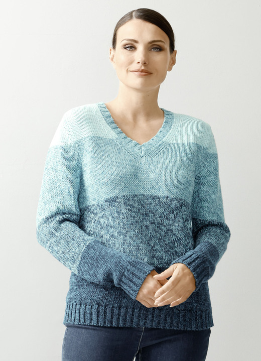 - Pullover aus reiner Baumwolle, in Größe 038 bis 050, in Farbe PETROL-MINT