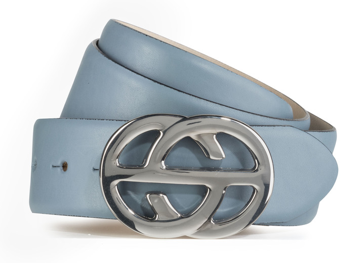 Accessoires - Ledergürtel, in Größe 085 bis 115, in Farbe BLAU Ansicht 1