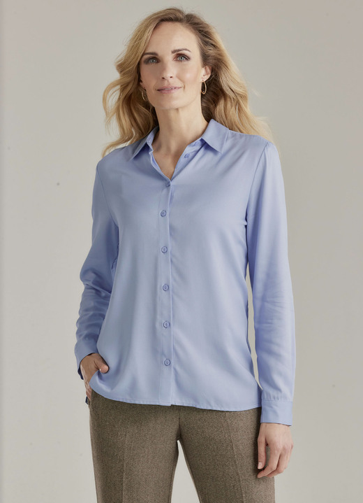 Langarm - Bluse, in Größe 038 bis 052, in Farbe BLAU Ansicht 1