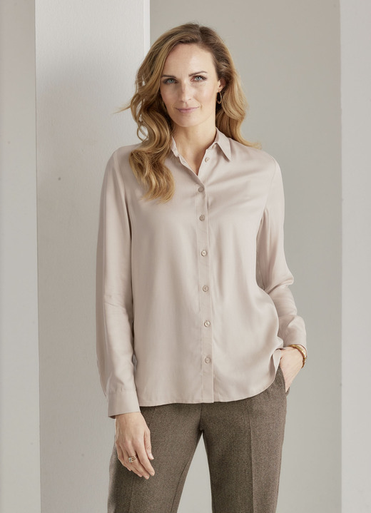 Langarm - Bluse, in Größe 038 bis 052, in Farbe BLAU Ansicht 2