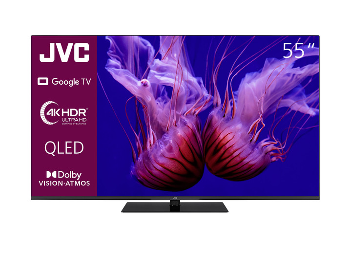Fernseher - JVC LT-VGQ8255 4K-Ultra-HD QLED-Fernseher Ansicht 3 Fernseher - JVC LT-VGQ8255 4K-Ultra-HD QLED-Fernseher, in Farbe SCHWARZ Ansicht 3