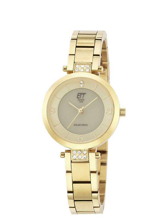 Quartzuhren - ETT-Solar-Damenuhr mit Edelstahlbandgehäuse, in Farbe  Ansicht 2