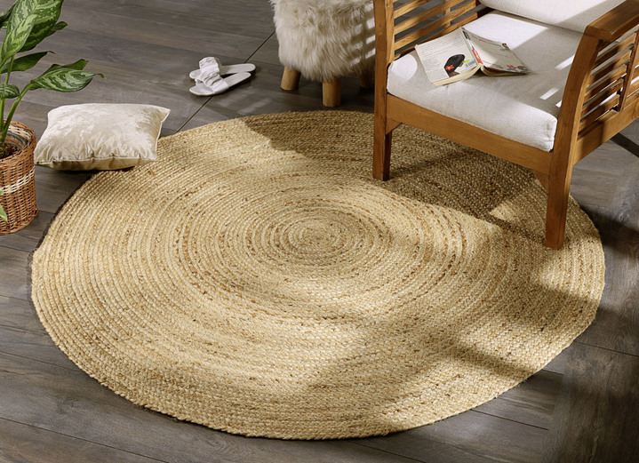Modern - Pflegeleichte Brücken und Teppiche aus 100% Jute Ansicht 5 Modern - Pflegeleichte Brücken und Teppiche aus 100% Jute, in Größe 101 (Brücke 40x60 cm) bis 308 (Teppich rund ø 200 cm), in Farbe NATUR Ansicht 5