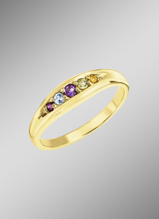 Ringe - Strahlende Eleganz: Damenring mit echten Edelsteinen, in Größe 160 bis 220, in Farbe  Ansicht 1