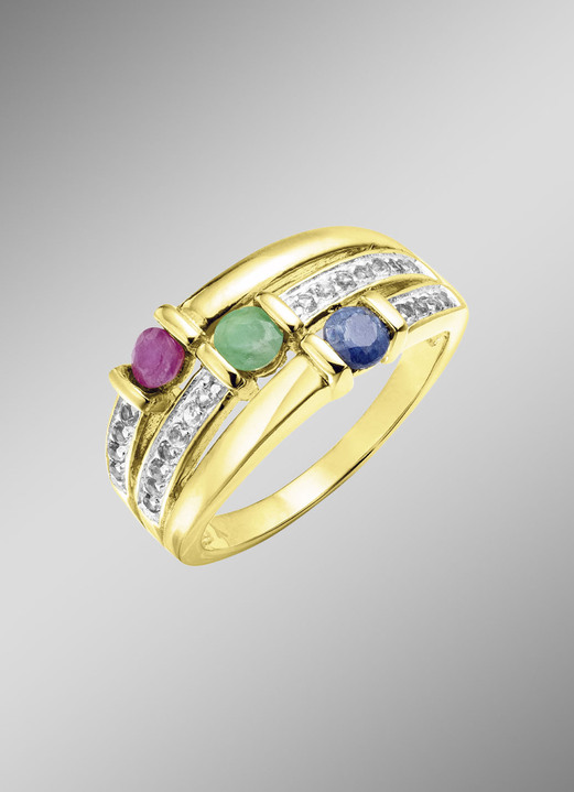 Ringe - Farbenprächtige Eleganz: Damenring mit echten Edelsteinen, in Größe 160 bis 220, in Farbe  Ansicht 1