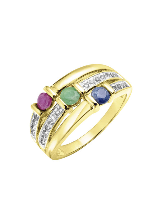 Ringe - Farbenprächtige Eleganz: Damenring mit echten Edelsteinen, in Größe 160 bis 220, in Farbe  Ansicht 2