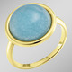 Ringe - Eleganter Damenring mit echt blauem Chalcedon, in Größe 170 bis 200, in Farbe  – Ansicht 1