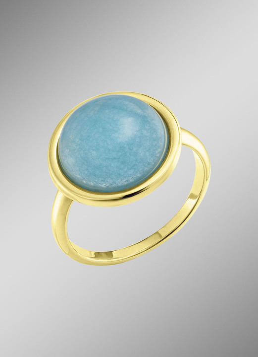 Ringe - Eleganter Damenring mit echt blauem Chalcedon, in Größe 170 bis 200, in Farbe  Ansicht 1
