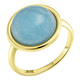 Ringe - Eleganter Damenring mit echt blauem Chalcedon, in Größe 170 bis 200, in Farbe  – Ansicht 2