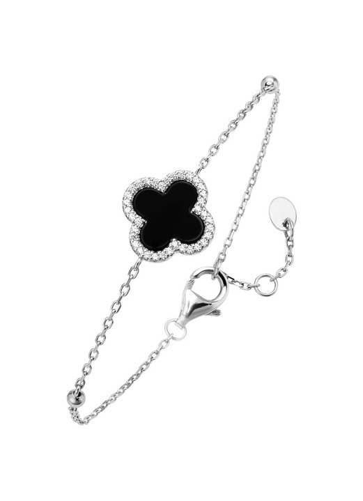 Armbänder - Kleeblatt-Armband aus Silber Ansicht 2 Armbänder - Kleeblatt-Armband aus Silber, in Farbe  Ansicht 2