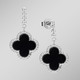 Ohrschmuck - Schicke Kleeblatt-Ohrstecker aus Silber – Ansicht 1 Ohrschmuck - Schicke Kleeblatt-Ohrstecker aus Silber, in Farbe  – Ansicht 1