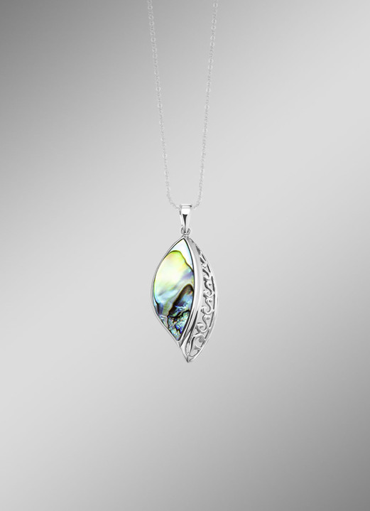 Anhänger - Edler Anhänger aus Silber mit echtem Abalone-Perlmutt, in Farbe  Ansicht 1
