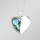 Anhänger - Zauberhafter Herzanhänger aus Silber mit echtem Abalone-Perlmutt, in Farbe  – Ansicht 1
