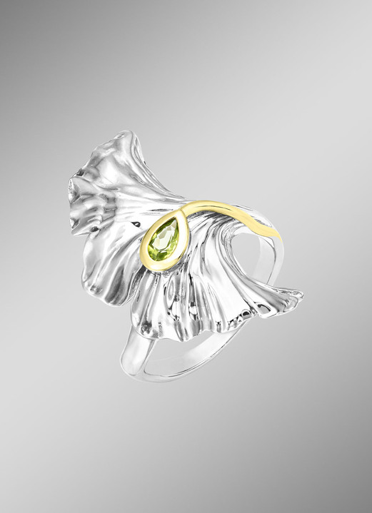 Ringe - Stilvoller Damenring mit echt Peridot, in Größe 160 bis 220, in Farbe  Ansicht 2