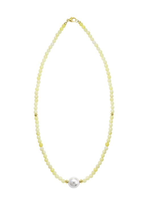 Halsketten - Halskette mit Perlenschimmer und Edelsteinglanz Ansicht 2 Halsketten - Halskette mit Perlenschimmer und Edelsteinglanz, in Farbe  Ansicht 2
