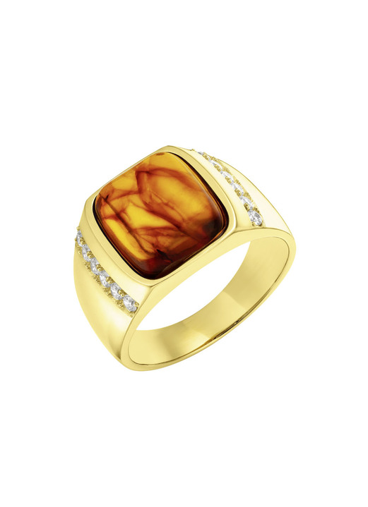 Ringe - Herrenring mit echtem Bernstein, in Größe 180 bis 240, in Farbe  Ansicht 2